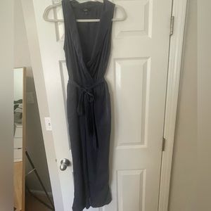 Blue jumpsuit with pockets